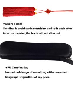PHYSKOW Premium Extendable Chinese Taichi Sword with Free Luxury Red Sword Tassel and PU Leather Bag 38.00"/96cm 12 61S5mXcPPyL