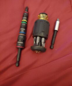 Klein Tools 32561 Multi-Bit Screwdriver / Nut Driver, 6-in-1 Stubby Screwdriver with 2 Phillips, 2 Slotted Bits, 2 Nut Drivers 38 61S6GftkPVL