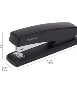 Amazon Basics Stapler with 1000 Staples, Office Stapler, 25 Sheet Capacity, Non-Slip, Black 1-Pack 22 61S6HeuKZtL 1