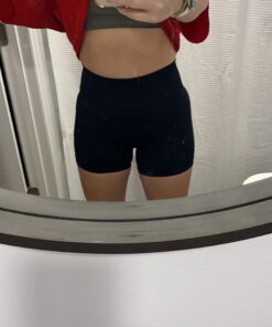 AUROLA Dream Collection Workout Shorts for Women Scrunch Seamless Soft High Waist Gym Shorts Medium Dark Black 24 61S6IutP7UL