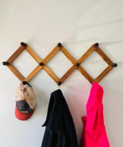 MyGift 10 Hook Burnt Wood Wall Mounted Expandable Accordion Peg Coat Rack Hanger for Entryway, Mudroom or Garage 1 Rack 32 61S8og3r3L