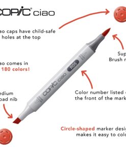 Copic Ciao, Alcohol Markers, 6pc Set, Pastels Pastels - RV21, V04, Y21, YG11, B23 and BG15 17 61SAG7hA1VL 6