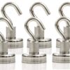 Strongman Tools Strong Magnetic Hooks Heavy Duty Magnet Hooks for Hanging - with Neodymium & Non Scratch Adhesive - Magnetic Hook for Cruise, Wall, Locker, Hanger and More - 6 Pack Set, 30 lbs 30lbs Hooks 22 61SB1I44tZL