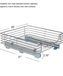 Home Decorators Collection Extra deep Sliding Organizer, 6" Hx20 Wx21 D, Chrome Single Tier 6"Hx20"Wx21"D 15 61SCuKYno6L