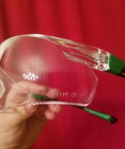 NoCry Clear Safety Glasses for Men and Women; Lightweight Work Glasses with Adjustable Frames and No-Slip Grips; Scratch Resistant Anti Fog Safety Glasses with Superior UV Protection, ANSI Z87.1 Rated Black & Green 1 42 61SD8V3HVfL