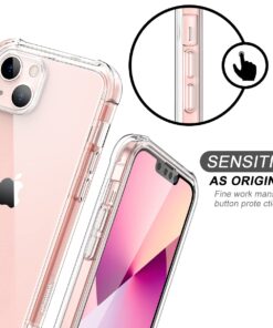 Alternative view of SURITCH Clear Case for iPhone 13 (Only) 6.1-inch, [Built-in Screen Protector] Full Body Protection Bumper Shockproof Rugged Cover for iPhone 13 -(Clear)