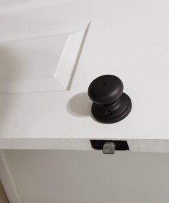 Kwikset Juno Interior Privacy Door Knob with Lock, Door Handle For Bathroom and Bedroom, Venetian Bronze Keyless Turn Lock Doorknob, with Microban Protection 15 61SERFIqHHL