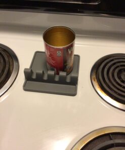 Silicone Spoon Rest for Stove Top with Drip Pad (Two Pack) - Heat Resistant, BPA Free Utensil Rest & Spoon Holder for Kitchen Counter - Grill Utensil Holder for Spatulas, Tongs, Ladles - Grey Medium - 2 Packs Gray 39 61SFLs WRCL