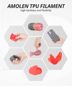 AMOLEN TPU Filament 1.75mm,Flexible 3D Printer Filament for High Elasticity and Smooth 3D Printing,Black 1kg/2.2lbs Tpu-black 13 61SGGp6E0 L