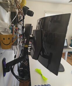 HUANUO Ultrawide Monitor Wall Mount for up to 34 35 inch Curved Computer Screens, Single Wall Mount Monitor Arm Holds 26.4lbs Max, Height Adjustable Full Motion Gas Spring Vesa Mount, Max 200x200mm 43 61SGmbYhM1L 1