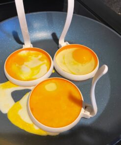 STIRLEX 4-inch Silicone Fried Egg Rings Set, 4-pack, Round Mold for Pancakes, Breakfast Sandwich, Nonstick 45 61SINbGFXL