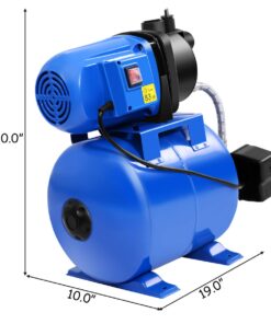 Goplus 1.6HP Shallow Well Pump & Pressure Tank, 1000GPH Garden Water Pump Jet Pressurized for Home Irrigation Garden Lawn, 1200W (Blue) Blue 15 61SIhEum5jL