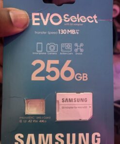 SAMSUNG EVO Select Micro SD-Memory-Card + Adapter, 256GB microSDXC 130MB/s Full HD & 4K UHD, UHS-I, U3, A2, V30, Expanded Storage for Android Smartphones, Tablets, Nintendo-Switch (MB-ME256KA/AM) 30 61SJQL0pTyL 1