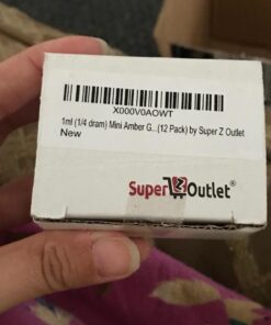 Super Z Outlet 1ml (1/4 dram) Mini Amber Glass Vial Bottles with Orifice Reducer and Cap for Essential Oils, Colognes & Perfumes (12 Pack) 26 61SKN01amVL