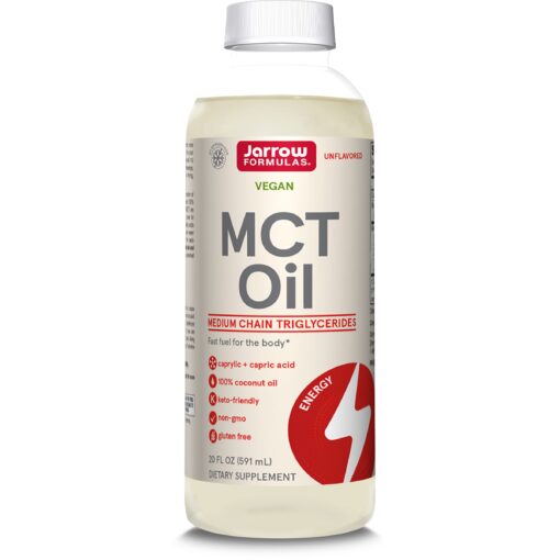 Jarrow Formulas MCT Oil - 20 fl oz - Fast Fuel for Brain & Muscles - Caprylic (C8) + Capric Acid (C10) - Ketogenic Diet Friendly - Dietary Supplement - Unflavored 20 Fl Oz (Pack of 1)