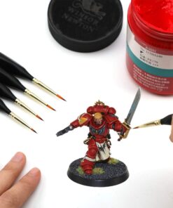 Micro Detail Paint Brush Set - Triangular Wooden Handle, 5 Size Miniature Paint Brush for Artists, Modellers, Enamel, Warhammer 40k 13 61SLAXKaIHL