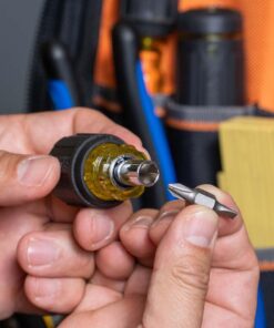 Klein Tools 32561 Multi-Bit Screwdriver / Nut Driver, 6-in-1 Stubby Screwdriver with 2 Phillips, 2 Slotted Bits, 2 Nut Drivers 32 61SNvvs8XTL