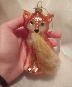 Majestic Wild Fox - Blown Glass Christmas Ornament 18 61SOxpN59QL