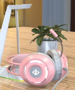Ajazz AX120 Stereo Gaming Headset Noise Cancelling Over Ear Headphones with Mic Bass Surround Soft Memory Earmuffs 50mm Pink 11 61SPIDzDcSL