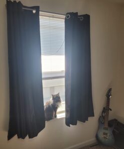 Maytex Window Curtain Rod, Easy Install Twist and Shout Telescoping Tension Rod, Adjustable 28" to 48", No Tools Needed, with Decorative Round Finials, Brushed Nickel 28 to 48 in. Decorative Rod 22 61SQ0U9SAGL