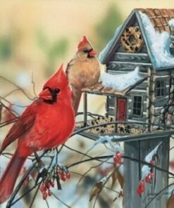 SUNSOUT INC - Cardinal's Rustic Retreat - 500 pc Jigsaw Puzzle by Artist: Janene Grende - Finished Size 13" x 19" - MPN# 30624 9 61SQKIkTWTL