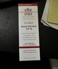 EltaMD UV Daily Tinted Sunscreen with Zinc Oxide, SPF 40 Face Sunscreen Moisturizer, Helps Hydrate Skin and Decrease Wrinkles, Lightweight Face Sunscreen, Absorbs Into Skin Quickly, 1.7 oz Pump 43 61STJWJb1L