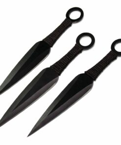 Ace Martial Arts Supply Ninja Stealth Black Throwing Knives with Nylon Case (Set of 3) Kunai 18 61STRRgl1vL
