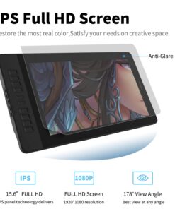 Drawing Tablet with Screen GAOMON PD1560 Drawing Monitor Art Tablet with Adjustable Stand, 10 Shortcut Keys, 15.6-inch Graphics Tablet for Mac, Windows PC 16 Inch PD1560 Classic 45 61SUaBFGWqL