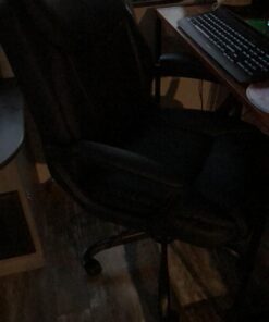 Amazon Basics Classic Puresoft PU Padded Mid-Back Office Computer Desk Chair with Armrest, 26"D x 23.75"W x 42"H, Black 29 61SWFVsvXLL