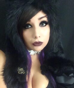 Black Cat Full Animal Hood Hoodie Hat Faux Fur 3 in 1 Function Paw Mittens Gloves 14 61SWGAF0pDL