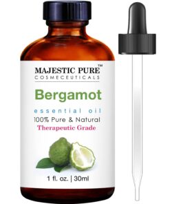 MAJESTIC PURE Bergamot Essential Oil, Premium Grade, Pure and Natural, for Aromatherapy, Massage, Topical & Household Uses, 1 fl oz 1 Fl Oz (Pack of 1) 19 61SXGYZ6UiL