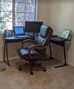 La-Z-Boy Delano Big & Tall Executive Office Chair, High Back Ergonomic Lumbar Support, Bonded Leather, Brown 69 61SYWMqbPPL 1