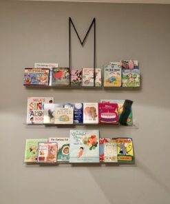 NIUBEE 2 -Packs Kids Acrylic Floating Bookshelf 36 Inch, Clear Bathroom Wall Floating Shelves, Invisible Wall Bookshelves Ledge Book Shelf, 50% Thicker with Free Screwdriver 36inches 32 61SaE10QZL