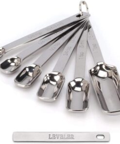 Alternative view of 2lbDepot Measuring Spoons Set of 7 Includes Bonus Leveler, Premium, Rust Proof, Heavy Duty, Chrome Plated, Stainless Steel Metal, Narrow, Long Handle Design fits into Spice Jars Stainless Steel Set of 7 (Includes Leveler)