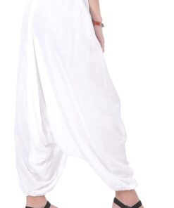 CandyHusky Loose Harem Pants for Men & Women - Yoga, Genie, Cargo, One Size Fits Rayon White 9 61SdhHxei9S