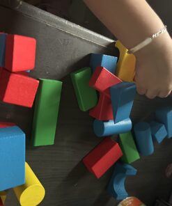 Melissa & Doug Wooden Building Set - 100 Blocks in 4 Colors and 9 Shapes 100-Piece 40 61SfJjPRnyL 1