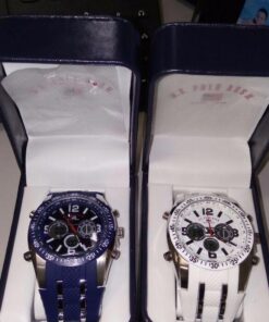 U.S. Polo Assn. Sport Men's US9284 Blue and Silver-Tone Analog/Digital Chronograph Watch 32 61SfQM0il0L