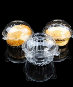 Hewnda 100 Pack Plastic Single Individual Cupcake Muffin Dome Holders Cases Boxes Cups Pods,Great for parties or cake/muffin sales 32 61SfcPOeGCL