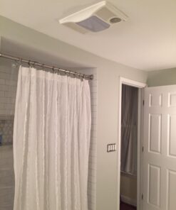 Broan 100HL Bathroom Fan, 100 CFM for 4" Ducts w/100W Max Incandescent Light (Not Included) & Heater - White 21 61SgLIoZmZL 1