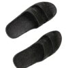 Black Rubber Slide Sandal Slipper, Comfortable Slip On, Hawaii Unisex Black Sandals 9 Women/8 Men 6 61SgRWRzlKL