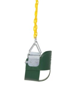 Eastern Jungle Gym Heavy-Duty High Back Half Bucket Toddler Swing Seat with Coated Swing Chains and Safety Strap With safety trap 15 61Sh5jioEIL