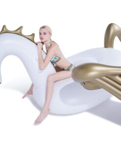 Jasonwell Giant Inflatable Pool Float - Golden Swan Pegasus Pool Floatie Summer Beach Swimming Outdoor Pool Party Lounge Raft Decorations Toys for Adults & Kids 25 61ShjGG9ehL