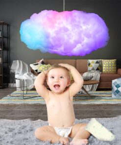 3D Big Cloud lightning Light Kit Music Sync Warm White Multicolor lightning Changing Strip Lights 360 Degree Wireless Remote APP NO DIY Coolest Decorations for Adults and Kids Indoor Home Bedroom 1 20 61Shu e4m8L