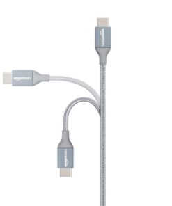 Amazon Basics USB-C to USB-A 2.0 Fast Charger Cable, Nylon Braided Cord, 480Mbps Speed, USB-IF Certified, for Apple iPhone 15, iPad, Samsung Galaxy, Tablets, Laptops, 3 Foot, Dark Gray 3 Feet Type-A 2.0 Dark Grey 8 61Sjeh6MmPL