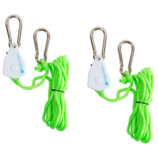 Happy Hydro - Ratchet Light Hanger - Heavy Duty 1/8" Rope - Hold 60lbs w/Each Hanger - 2 Pairs