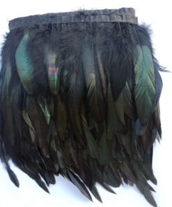 Sowder Rooster Hackle Feather Fringe Trim 5-7" in Width Pack of 5 Yards(Black) black 22 61SlvgU1UvL 1
