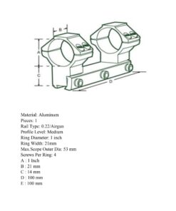 UTG 1PC Medium Profile Airgun Mount with Stop Pin, 1" Dia , Black 19 61SnW1 l3OL