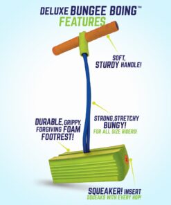 Geospace Jumparoo Deluxe Bungee Boing Foam Bouncing Toy - The Squeakiest, Easiest Pogo Stick Ever! for Kids 3 Years & Up, Pogo Stick Green 19 61SopxZZhL