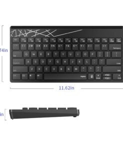 Rapoo K800 2.4G Wireless Keyboard Small Silent Compact Low-Profile Plug and Go for Computer/Desktop/PC/Laptop/Notebook/Smart TV Travel Business Keyboards Black 18 61SpAK2gr3L