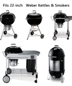 Hongso 8835 21.5 Inch Non-Stick Polished Porcelain Coated Grill Grates for Weber Original Kettle Premium 22 Inch Charcoal Grill, 22" Weber Performer Premium, Deluxe Charcoal Grill, 22'' Smokers 21.5" in dia. 10 61SqaY8jubL